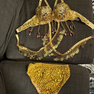 Hand Beaded Bra / Hippie Costume